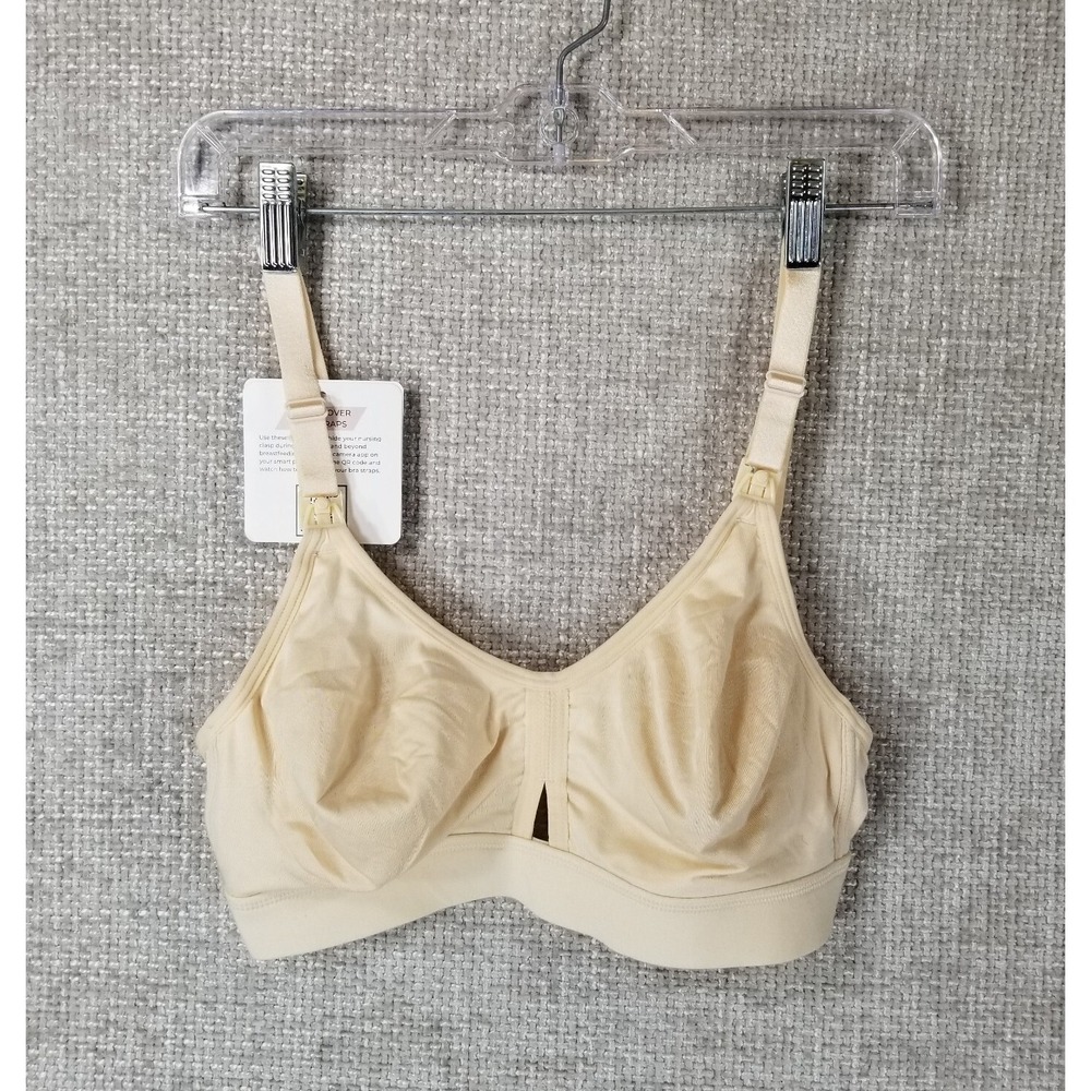 Simple Wishes Maternity & Nursing Bra 11640 Wireless Nude Women's M NWT
